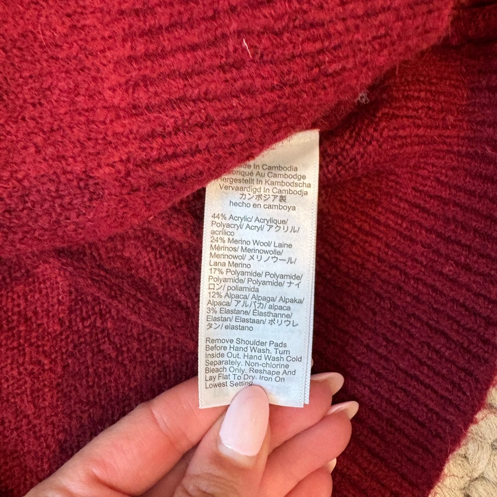 J.crew burgundy sweater jacket - Picture 6 of 7